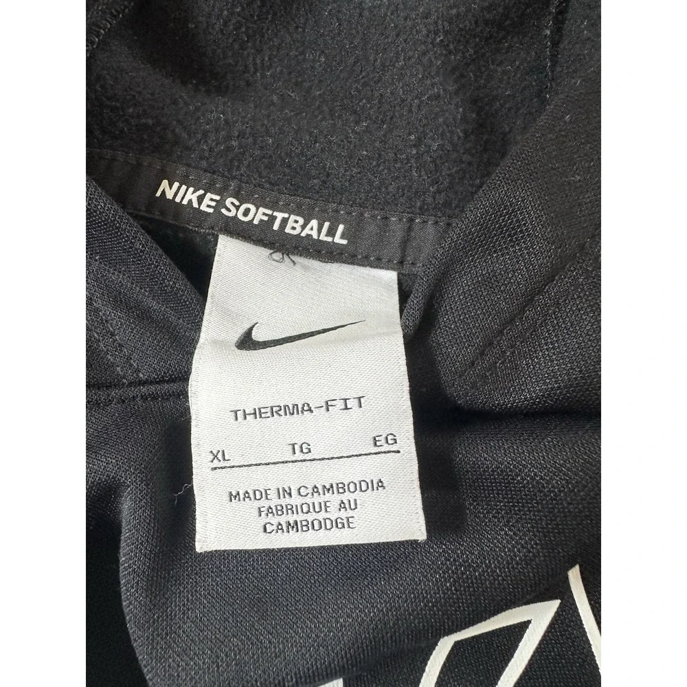 Nike Softball Therma-Fit Fleece Hoodie Pullover Black Size Kids Girls XL